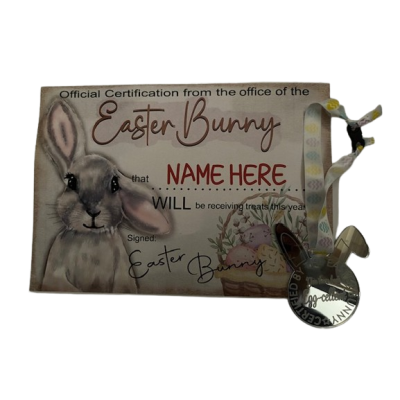 Easter Bunny  Certificate and Medal