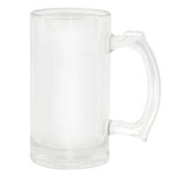16oz Frosted Glass 'Trigger' Stein - CLEAR