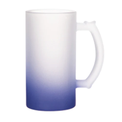 Create your own 16oz Frosted Glass 'Trigger' Stein - Dark Blue Gradient