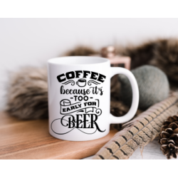 'Coffee because beer' mug