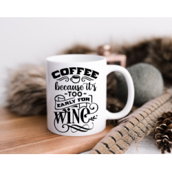 'Coffee because wine' mug