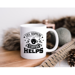 'Life happens coffee helps' mug