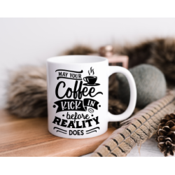 'May your coffee kick' mug