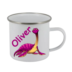 Cartoon Dinosaur Enamel Mug