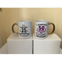 'I Survived ** Years of marriage' mug