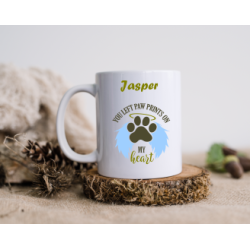Paw Prints on My Heart DOG (personalised) mug