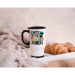  'Coffee gives me teacher powers' mug