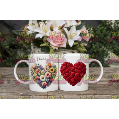 Flower Heart Valentine  mug