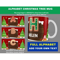 Alphabet Christmas Tree mug